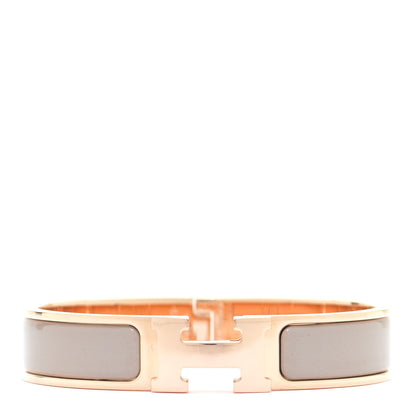 Hermes Enamel Narrow Clic Clac H Bracelet PM Marron Glace 1 of 6