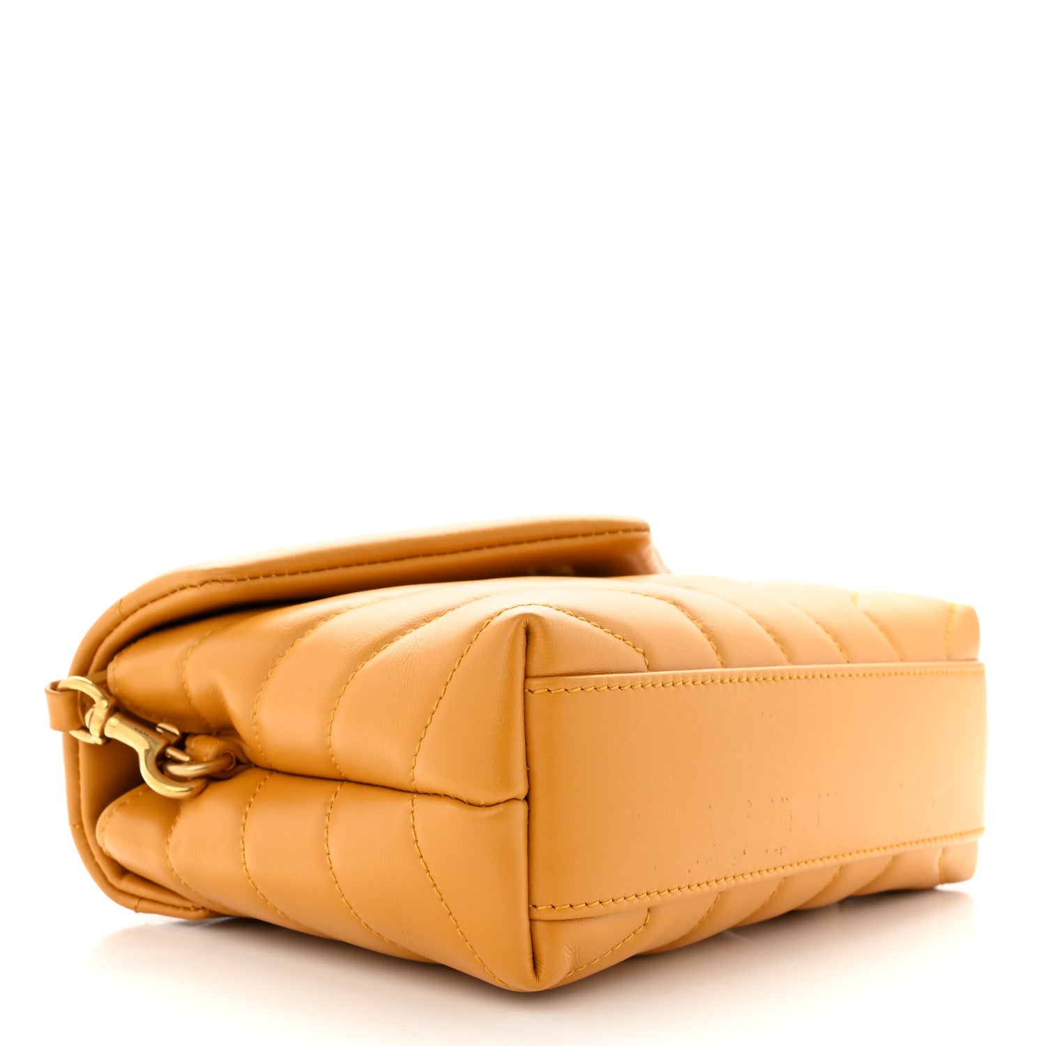 Saint Laurent Calfskin Y Quilted Monogram Toy Loulou Crossbody Bag Cheddar 4 of 10