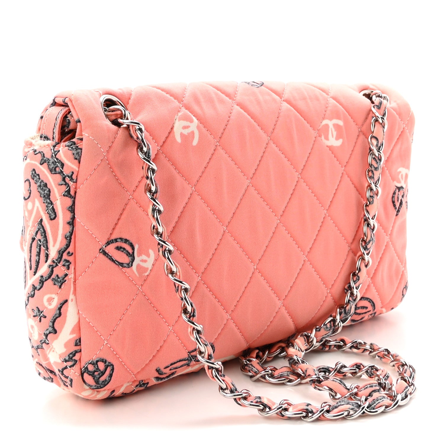 Chanel Cotton Quilted Small Bandana Single Flap Pink 3 of 10