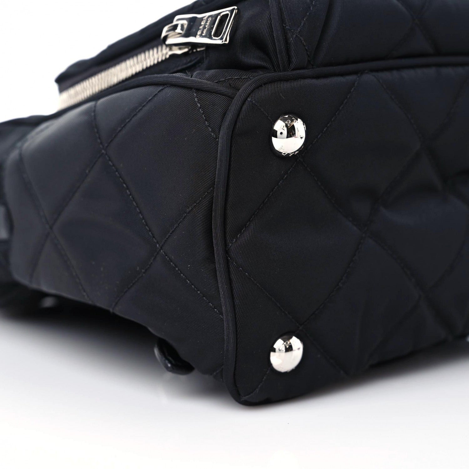 Prada Nylon Tessuto Impuntu Quilted Backpack Black 7 of 8