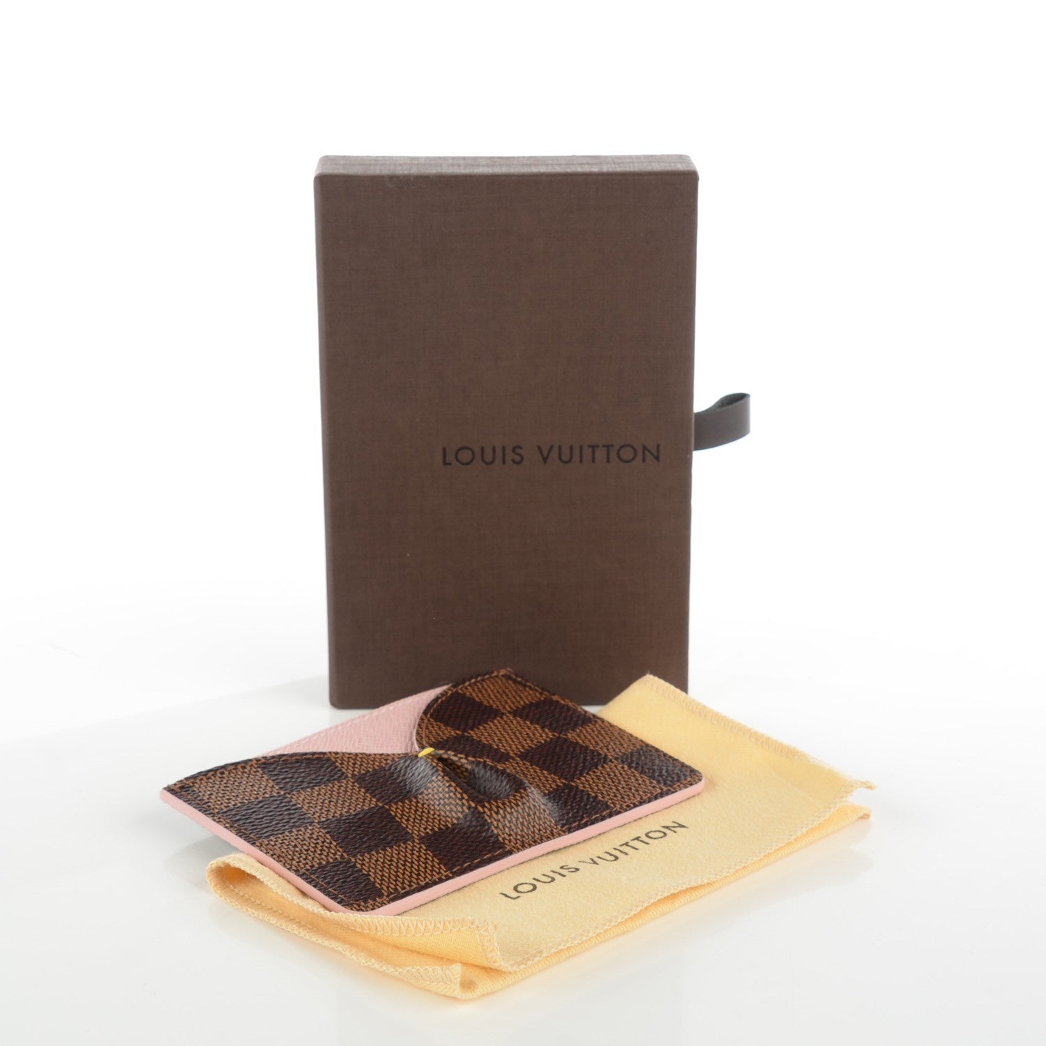 Louis Vuitton Damier Ebene Caissa Card Holder Rose Ballerine 4 of 7