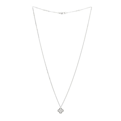 Van Cleef & Arpels 18K White Gold Diamond Sweet Alhambra Pendant Necklace 3 of 6