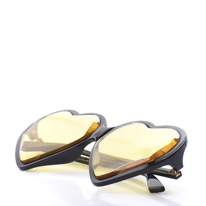 Gucci Hollywood Forever Heart Sunglasses GG0360S Black Yellow 8 of 9