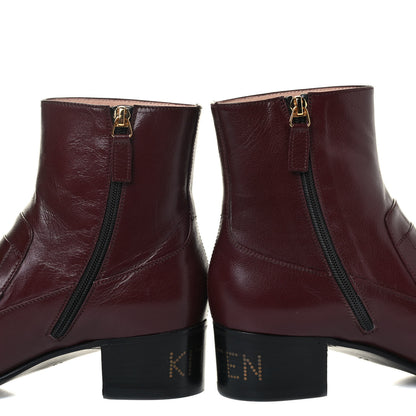 Gucci Goatskin Kitten Chain Horsebit Ankle Boots 39.5 Bordeaux 7 of 8