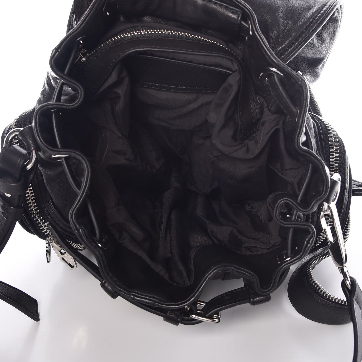 Lambskin Mini Marti Backpack Washed Black Rhodium Hardware