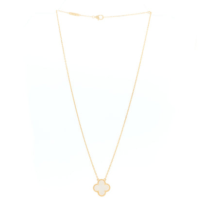 Van Cleef & Arpels 18K Yellow Gold Mother of Pearl Vintage Alhambra Pendant Necklace 1 of 4