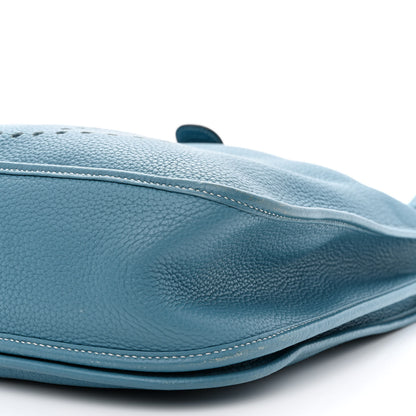Hermes Taurillon Clemence Evelyne III GM Blue Jean 10 of 10