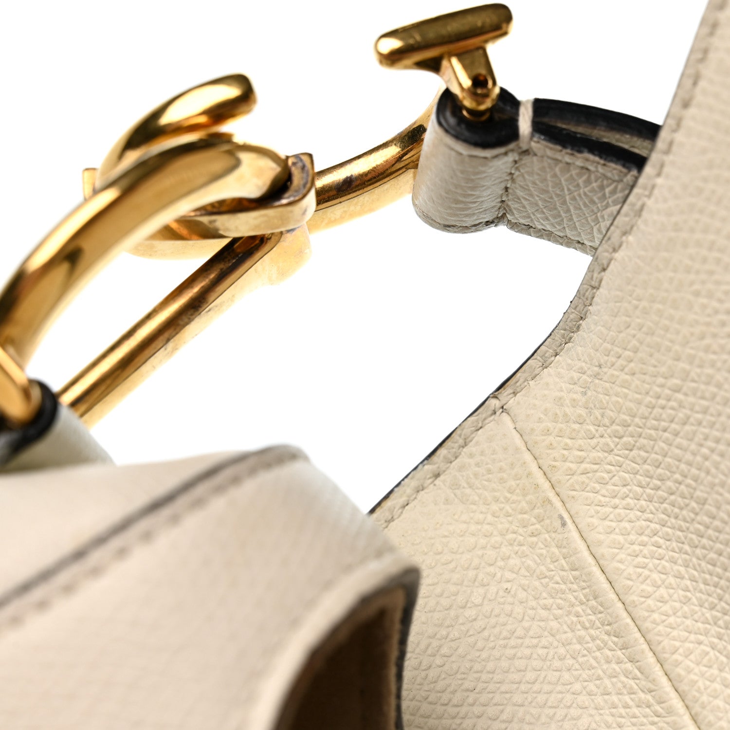 Christian Dior Grained Calfskin Saddle Bag White 12 of 14