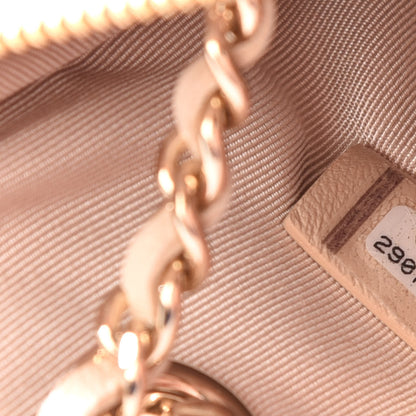 Chanel Shiny Lambskin Quilted Small Double Case With Strap Beige 9 of 10