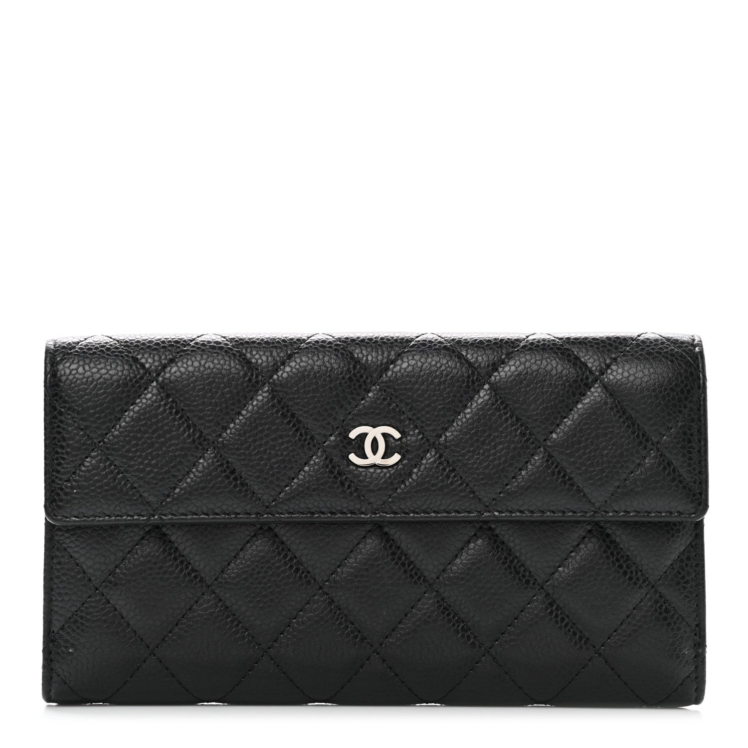 Chanel Caviar Quilted CC Long Double Wallet Black 1 of 7