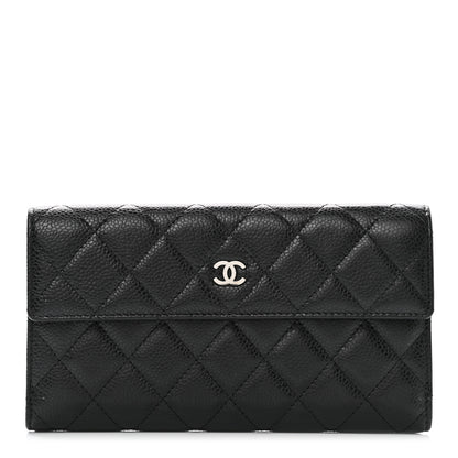 Chanel Caviar Quilted CC Long Double Wallet Black 1 of 7