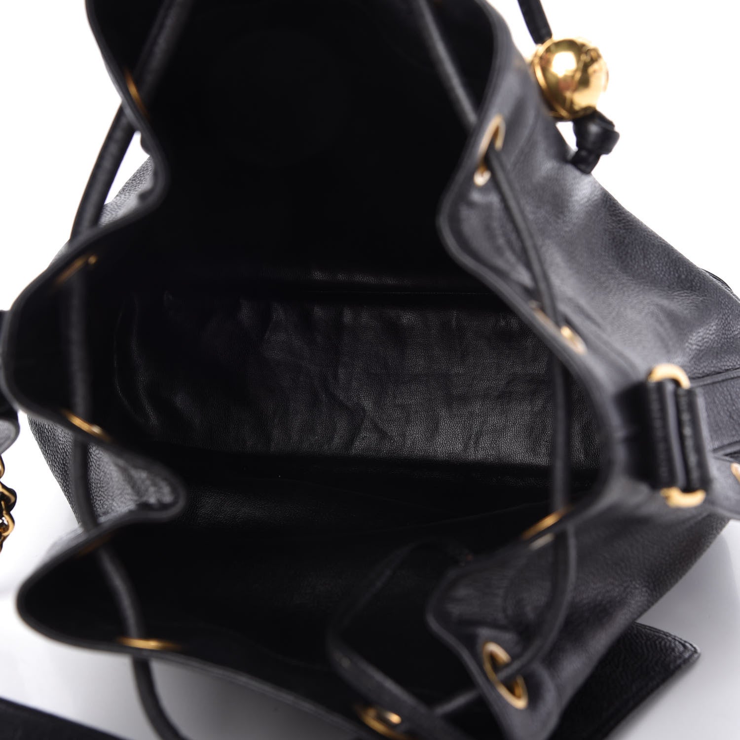 Chanel Caviar CC Drawstring Shoulder Bag Black 5 of 8