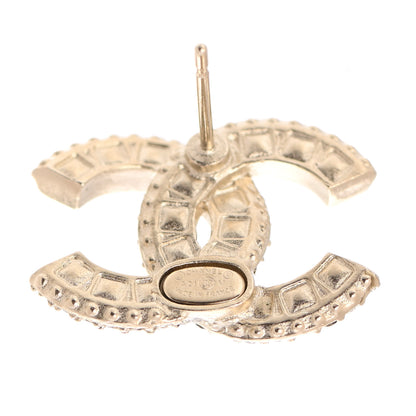 Chanel Crystal Timeless CC Earrings Light Gold 3 of 5