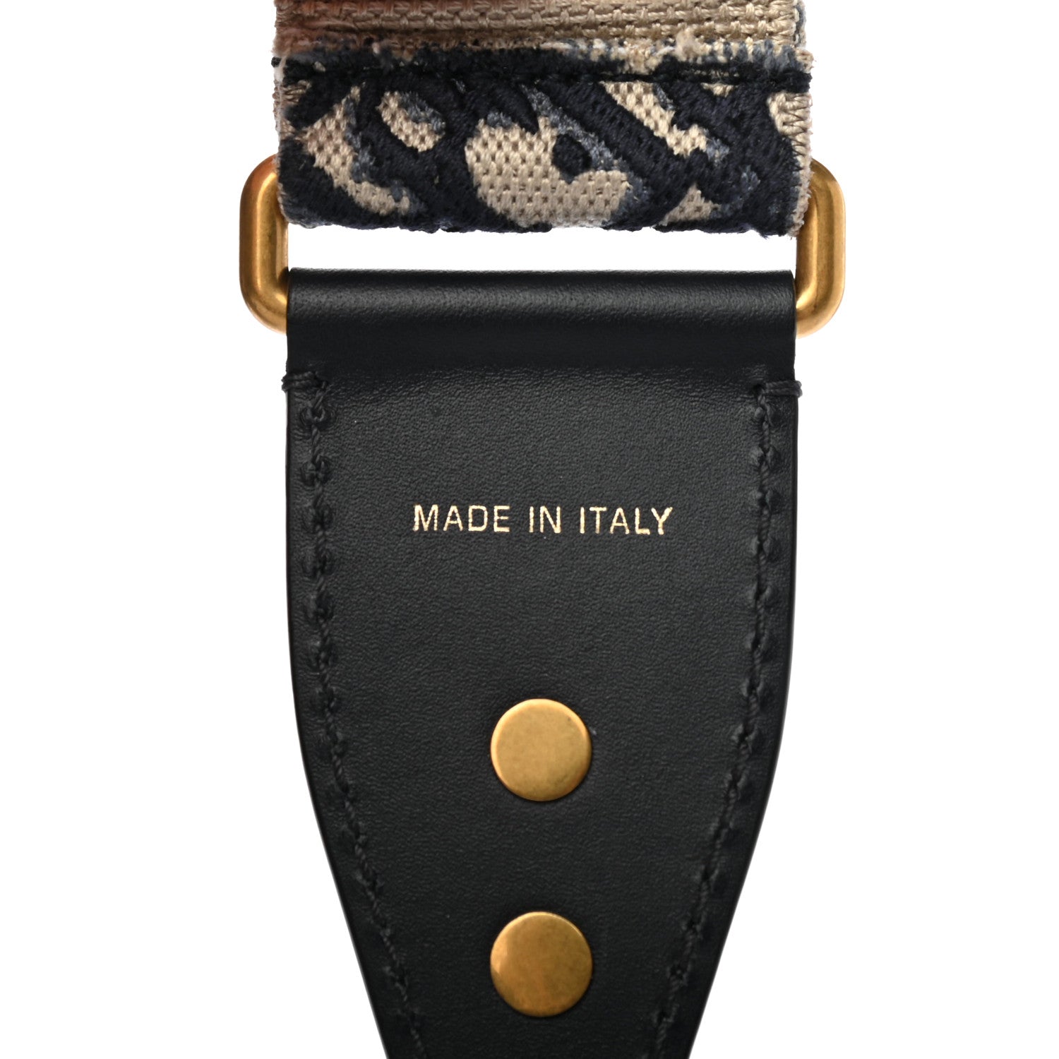 Christian Dior Oblique Studded Shoulder Strap Blue 3 of 4