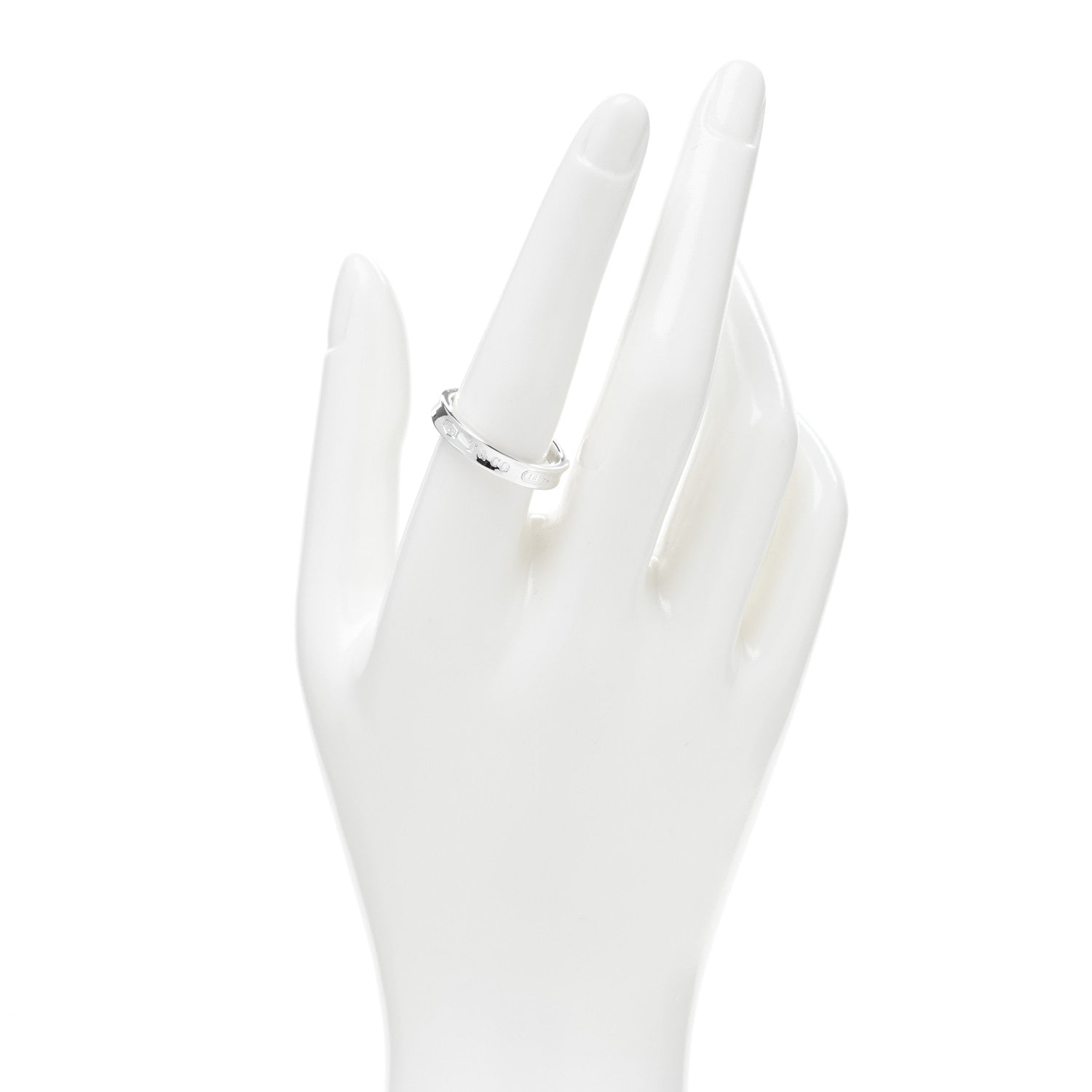 Tiffany Sterling Silver Narrow 1837 Band Ring 58 8.25 2 of 4