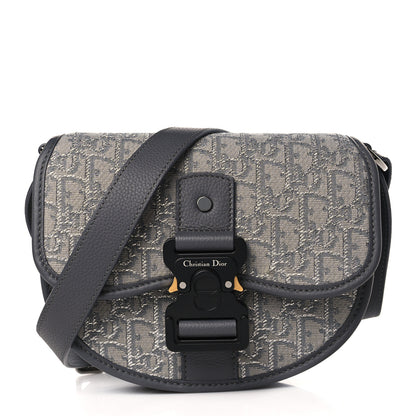 Christian Dior Oblique Grained Calfskin Mini Gallop Bag With Strap Grey 1 of 8