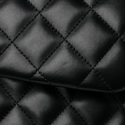 Chanel Lambskin Quilted Jumbo Double Flap Black 10 of 15