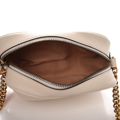 Gucci Calfskin Matelasse Mini GG Marmont Chain Shoulder Bag White 5 of 7