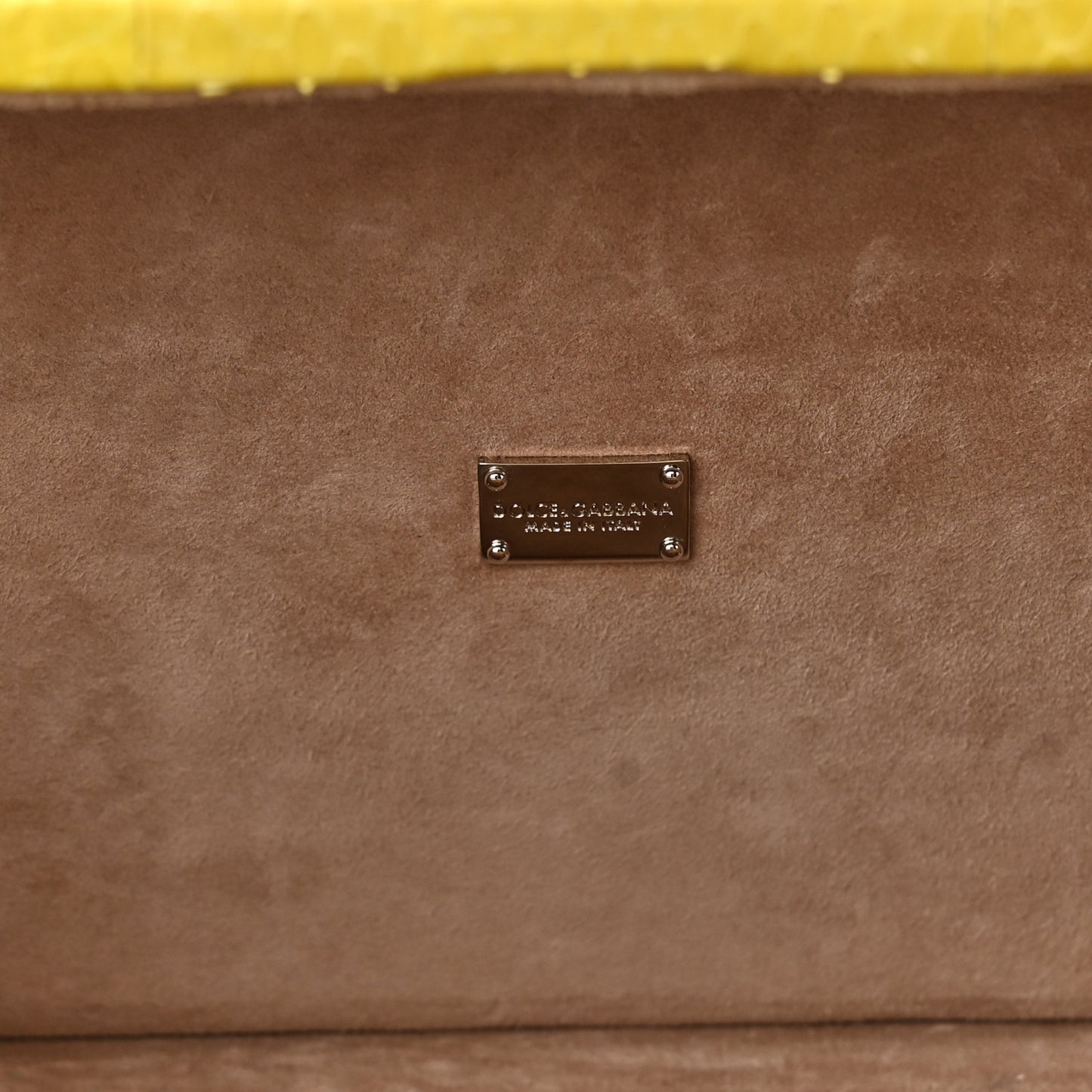 Snakeskin Padlock Box Bag Yellow