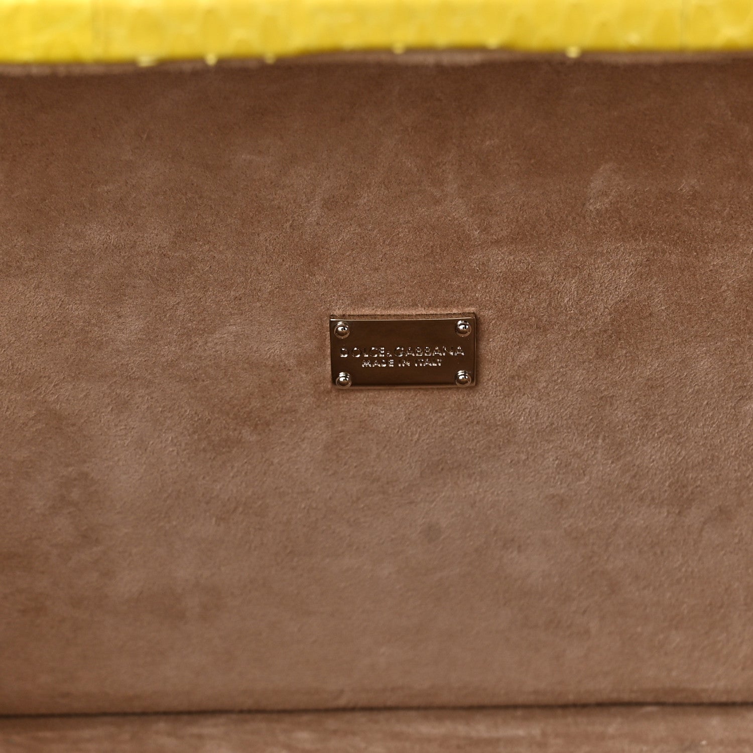 Dolce & Gabbana Snakeskin Padlock Box Bag Yellow 6 of 10