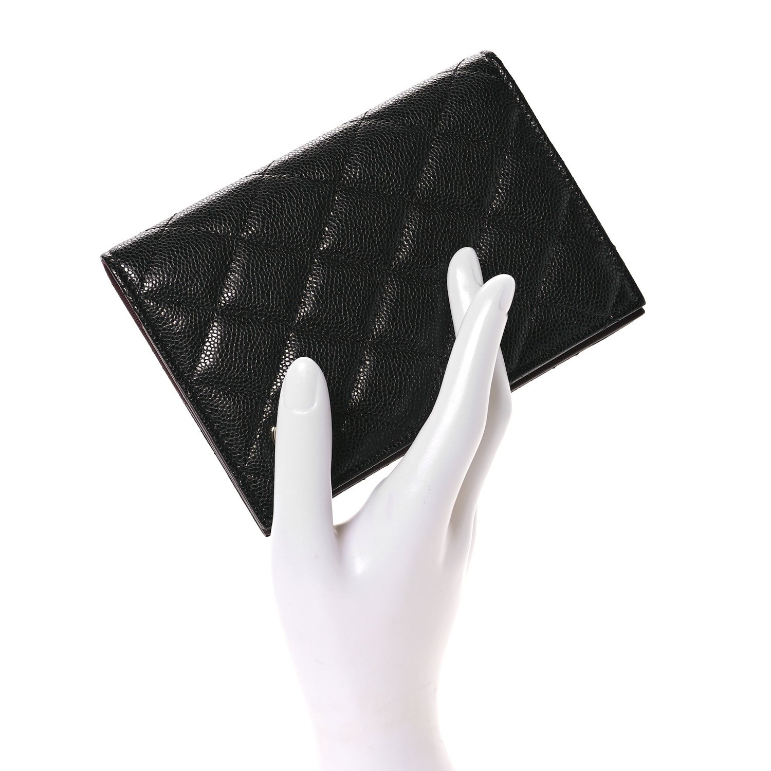 Chanel Iridescent Caviar Quilted Passport Holder Black 2 of 8