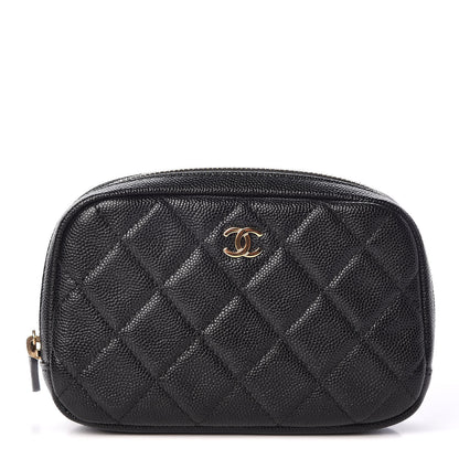 Chanel Caviar Quilted Small Curvy Pouch Cosmetic Case Black 1 of 10