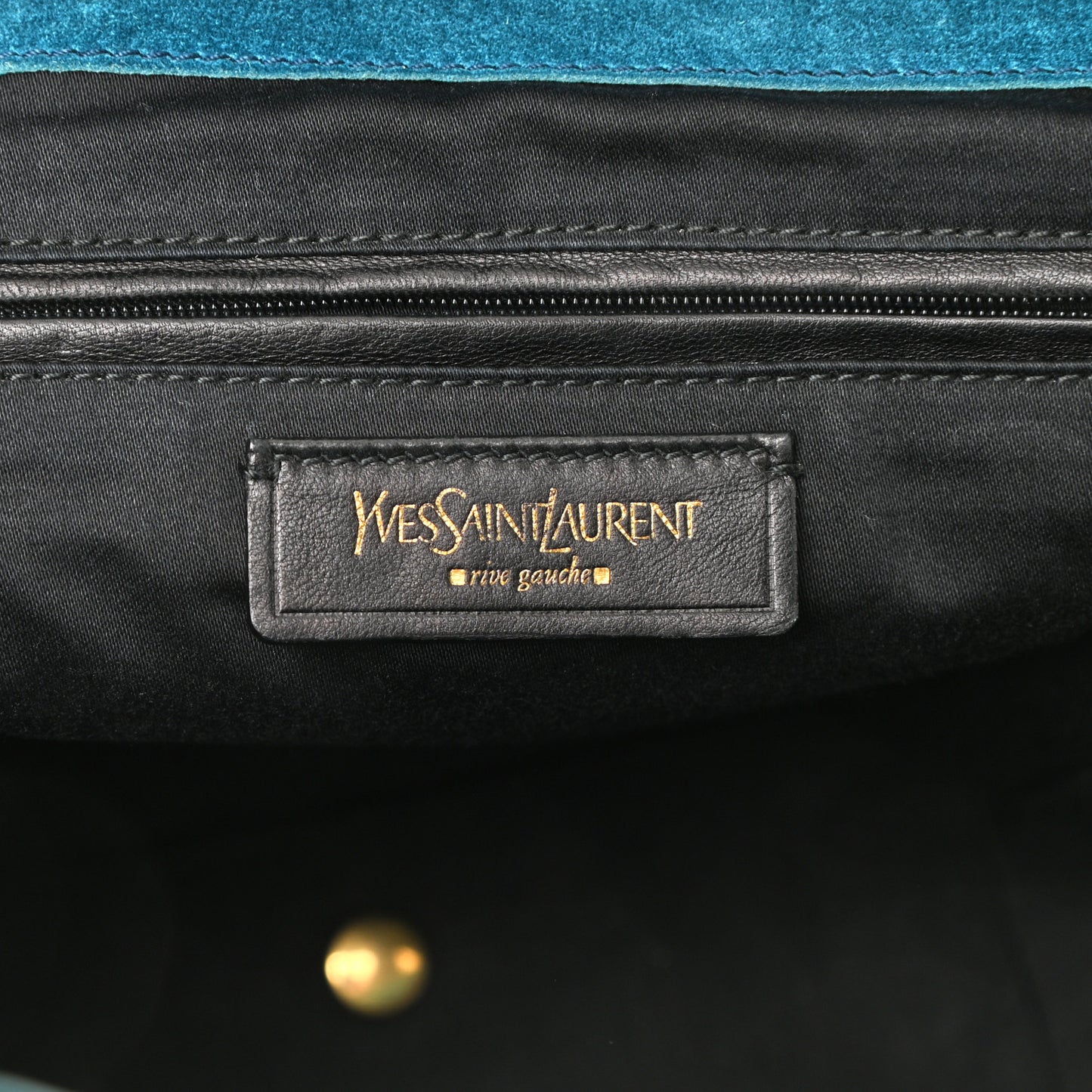 Patent Small Downtown Tote Petrol Blue