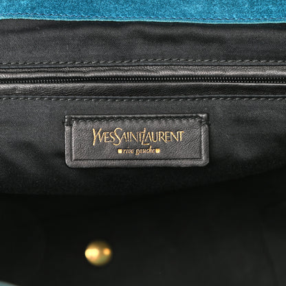 Saint Laurent Patent Small Downtown Tote Petrol Blue 6 of 8