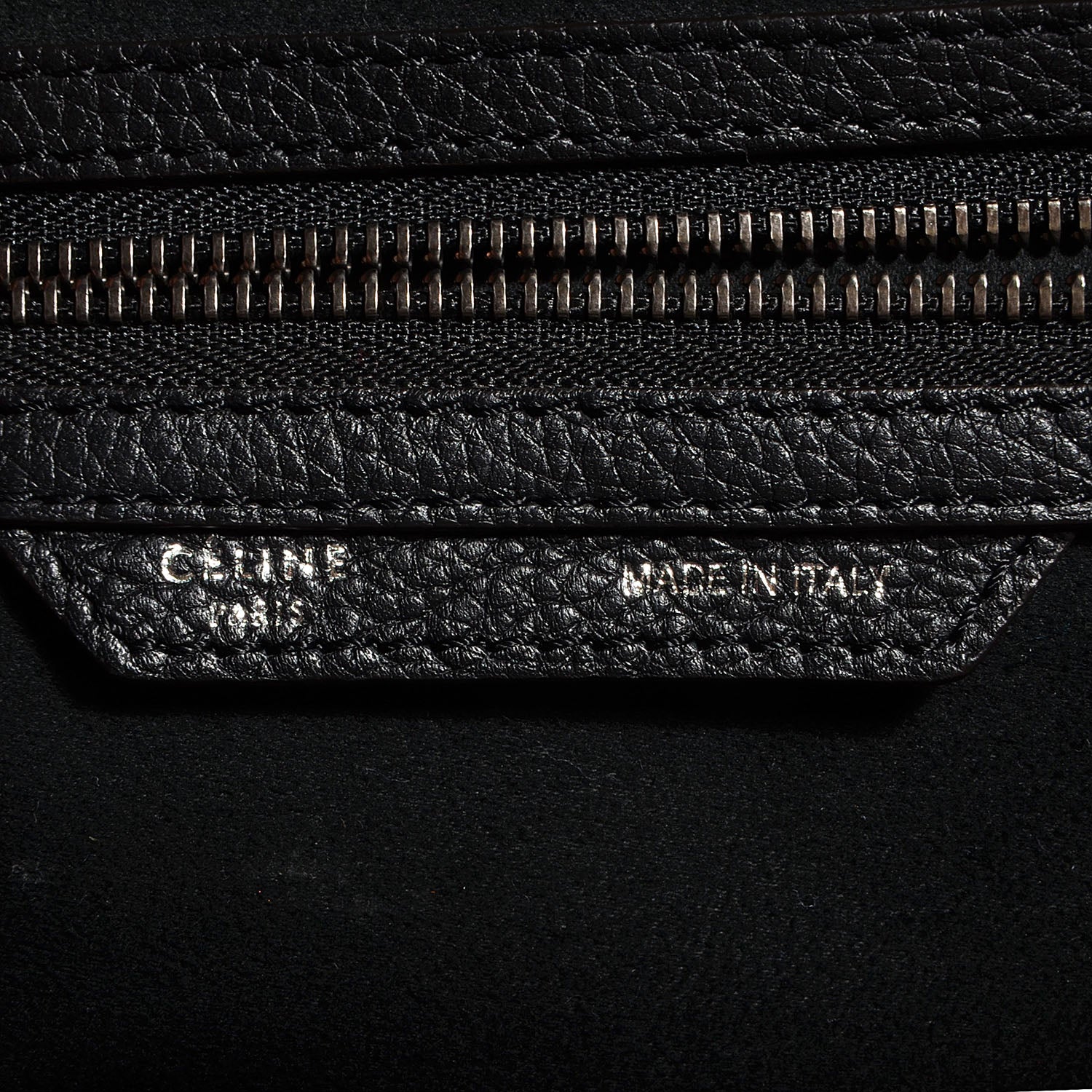 Celine Drummed Leather Shoulder Luggage Black 15 of 18