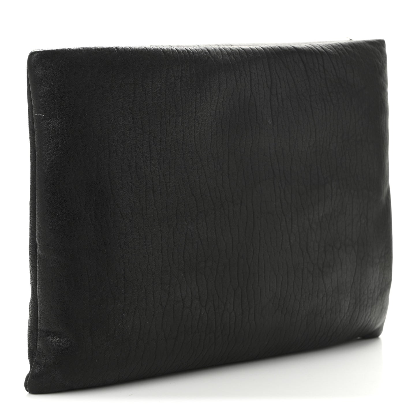 Lambskin Large Puffy Pouch Black