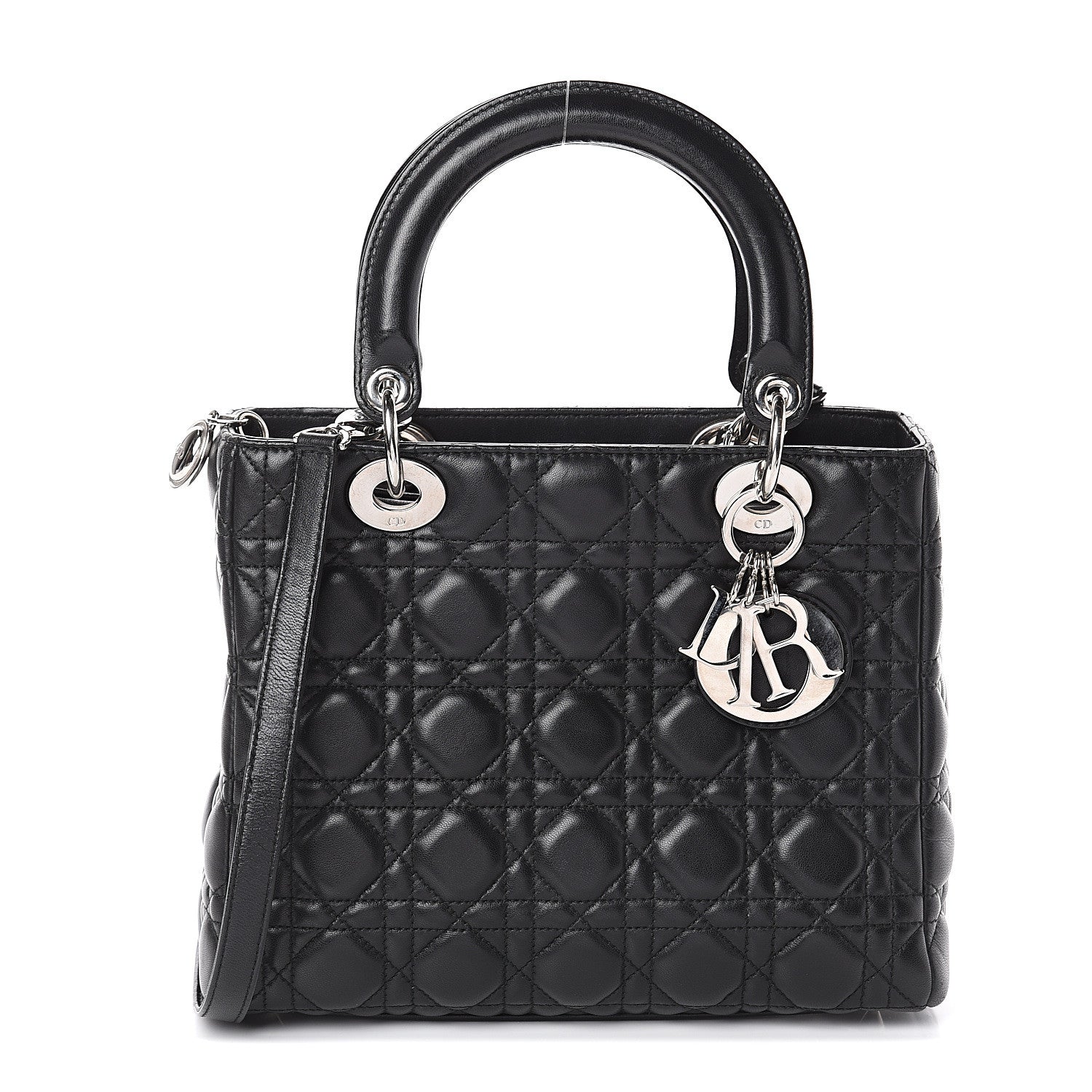 Christian Dior Lambskin Cannage Medium Lady Dior Black 1 of 7