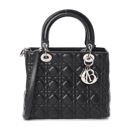 Christian Dior Lambskin Cannage Medium Lady Dior Black 1 of 7