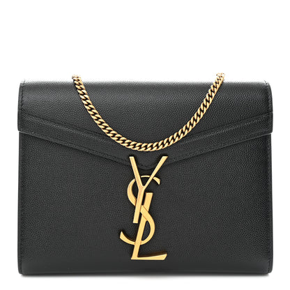 Saint Laurent Grain De Poudre Monogram Cassandra Chain Wallet Black 1 of 11