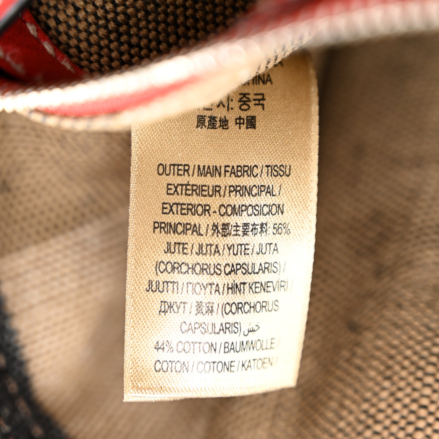 Canvas Mega Check Medium Ashby Bucket Bag Red