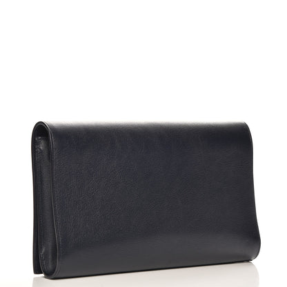 Saint Laurent Calfskin Monogram Large Belle De Jour Clutch Navy 3 of 8