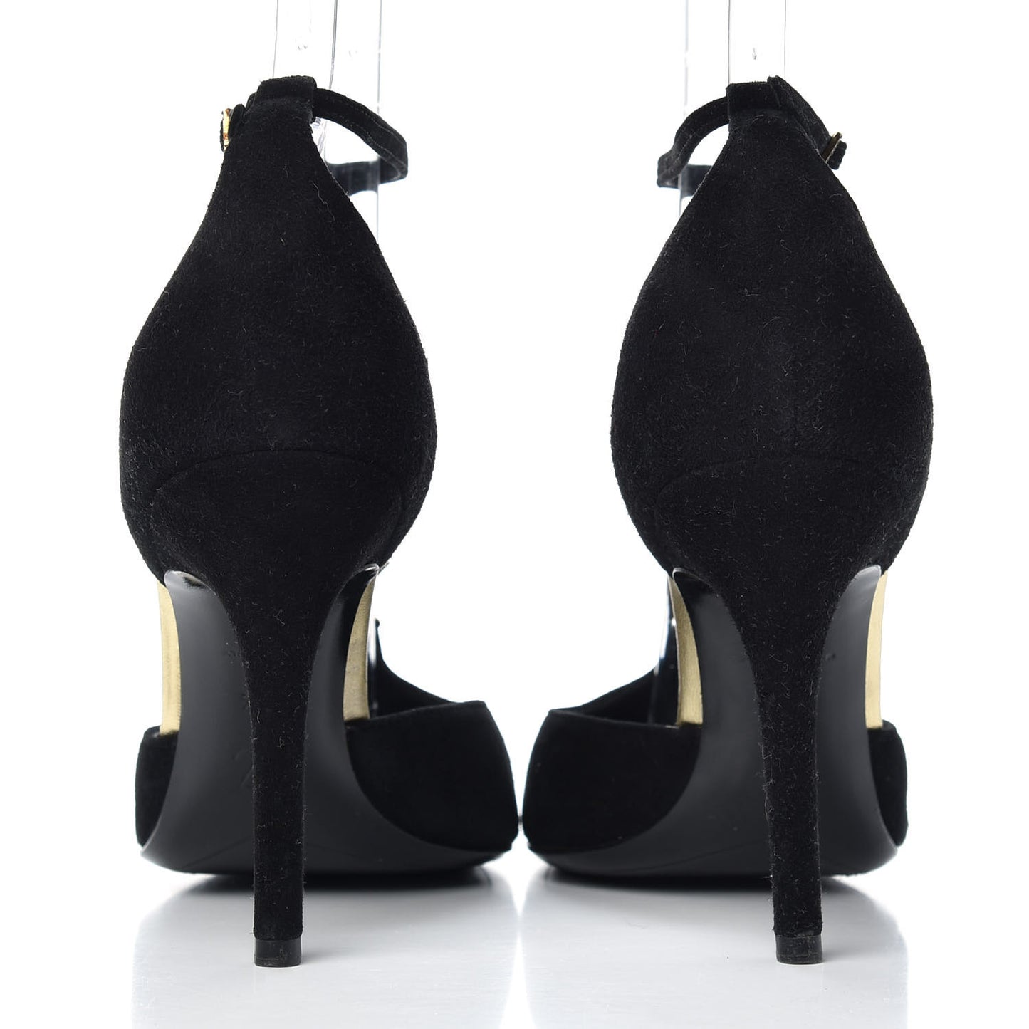 Suede Vegas T Strap Pumps 39.5 Black
