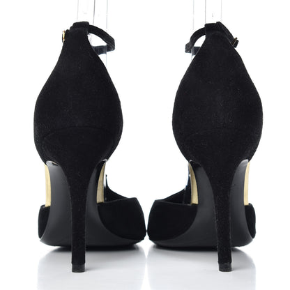 Louis Vuitton Suede Vegas T Strap Pumps 39.5 Black 7 of 9
