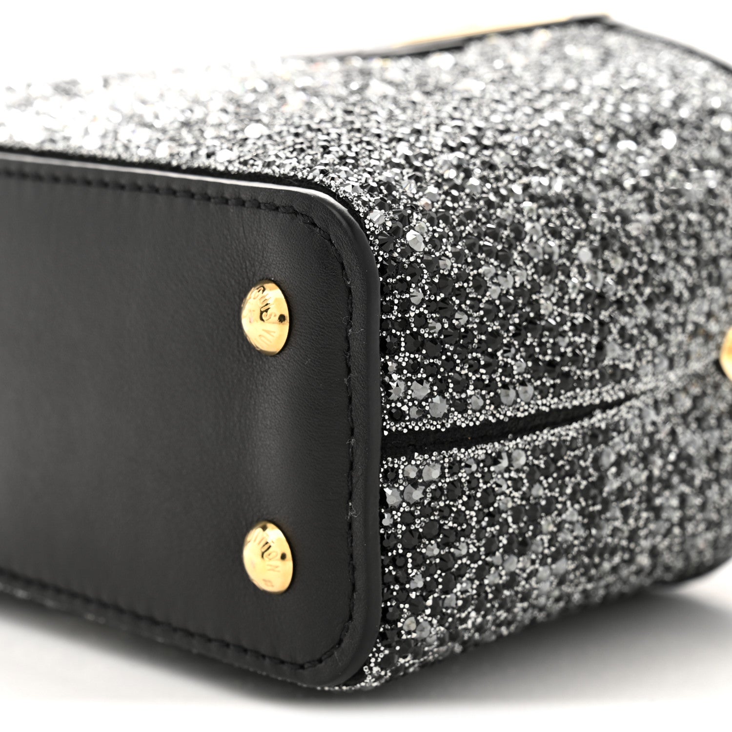 Louis Vuitton Crystal Cowhide Nano Capucines Silver Black 10 of 11