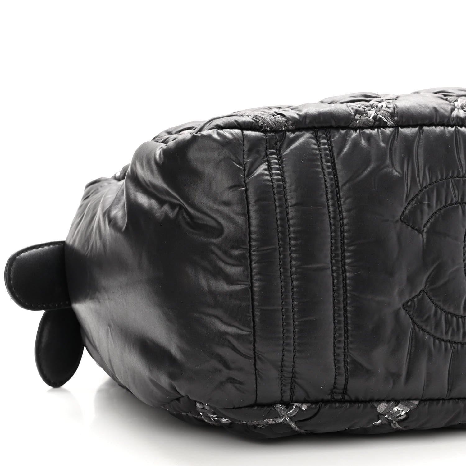 Chanel Nylon Quilted Tweed Stitch Bubble Camera Case Black 9 of 10