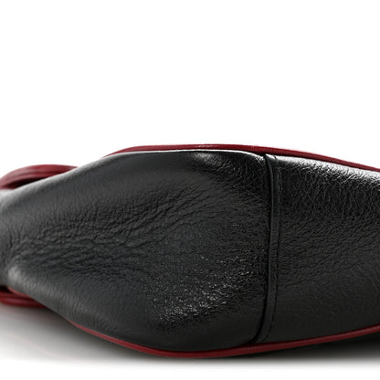 Gucci Vintage Effect Calfskin Matelasse Diagonal Small Torchon GG Marmont Shoulder Bag Black Romantic Cherry 9 of 13