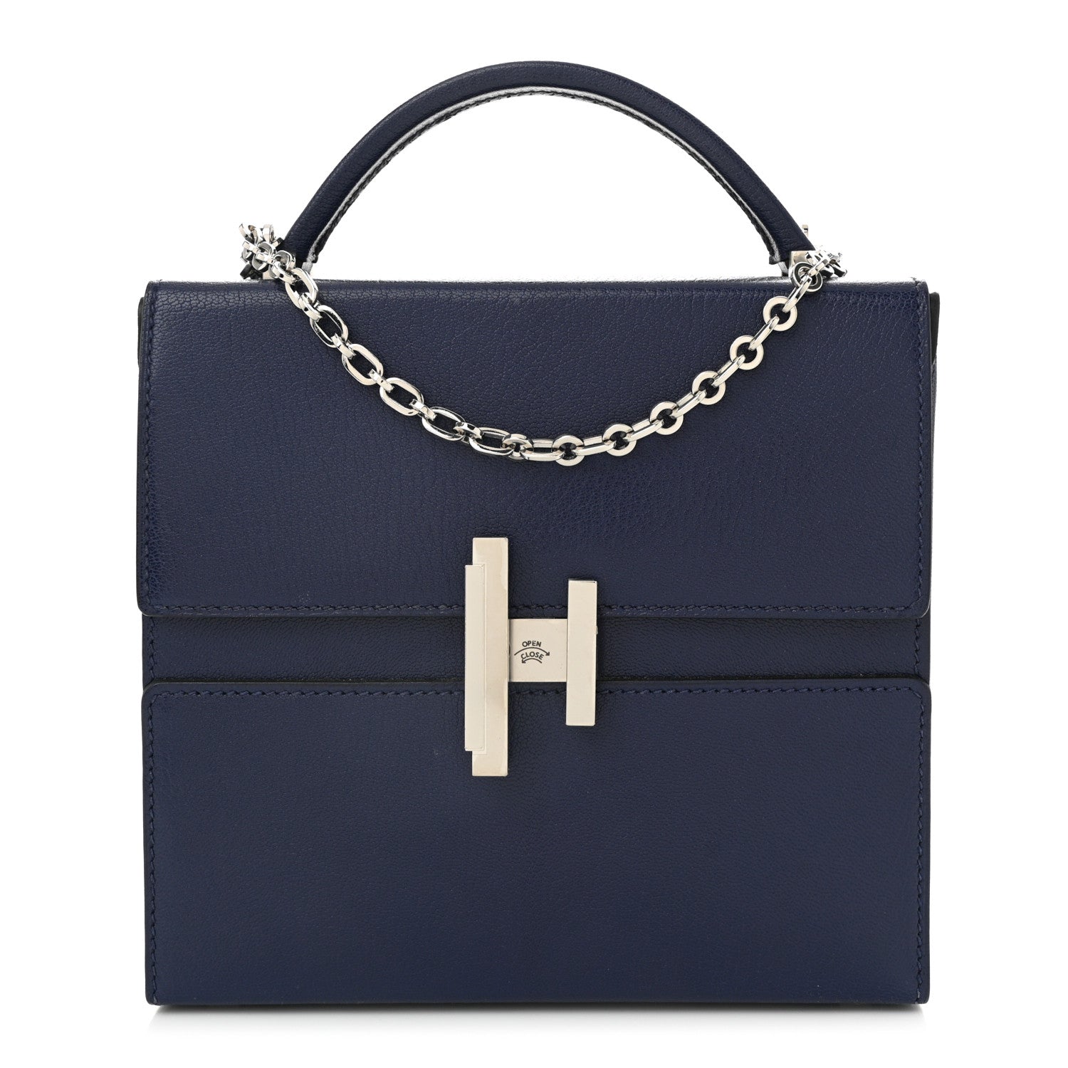 Hermes Chevre Mysore Cinhetic Boxy Top Handle Bag Blue Encre 1 of 11