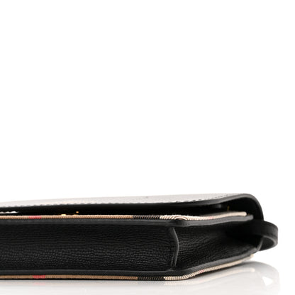 Burberry Grained Calfskin House Check Tartan Mix Hampshire Wallet On Chain Black 10 of 11