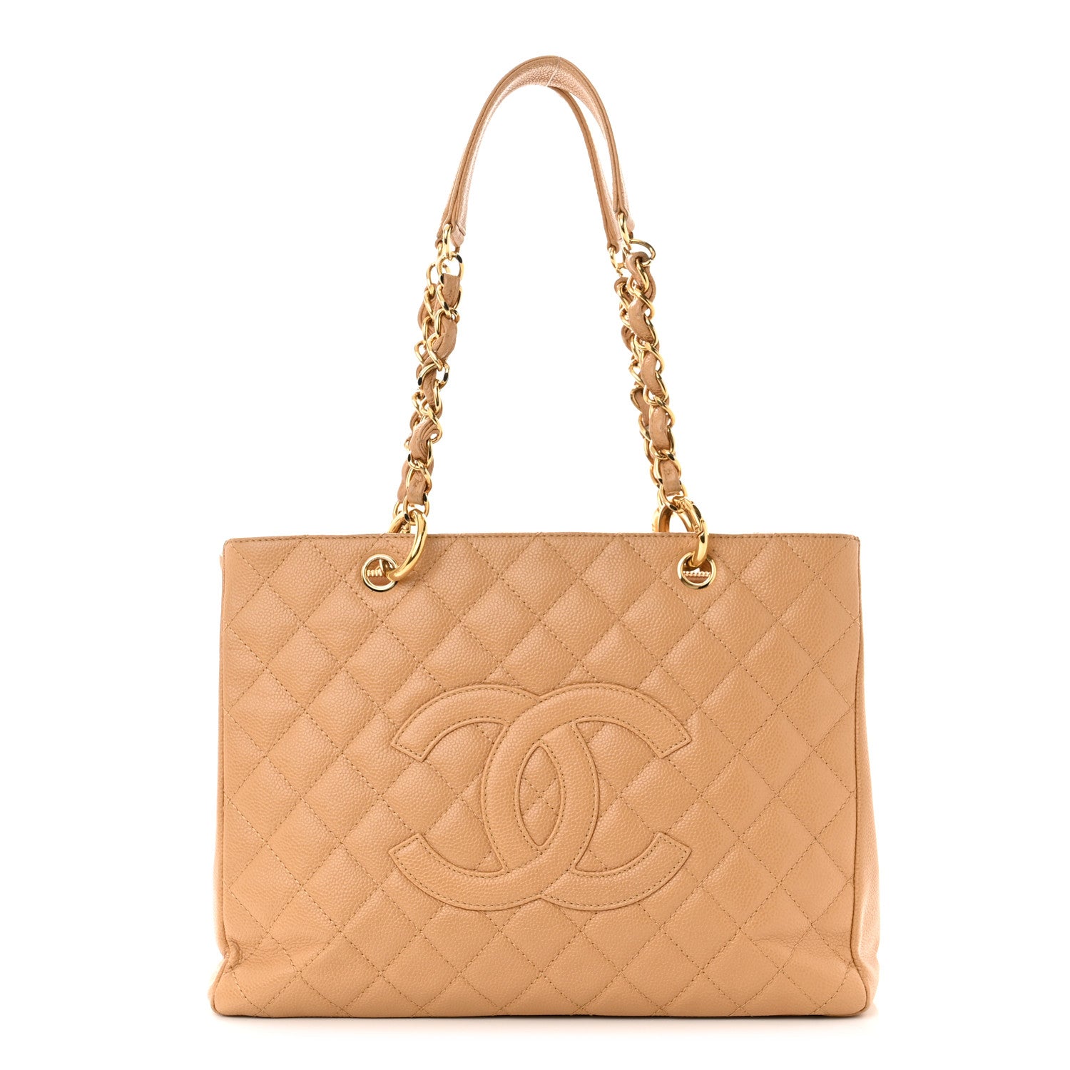 Chanel Caviar Quilted Grand Shopping Tote GST Dark Beige 1 of 10