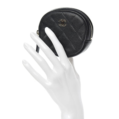 Chanel Caviar Quilted Zip Around Classic Coin Purse Black 2 of 7