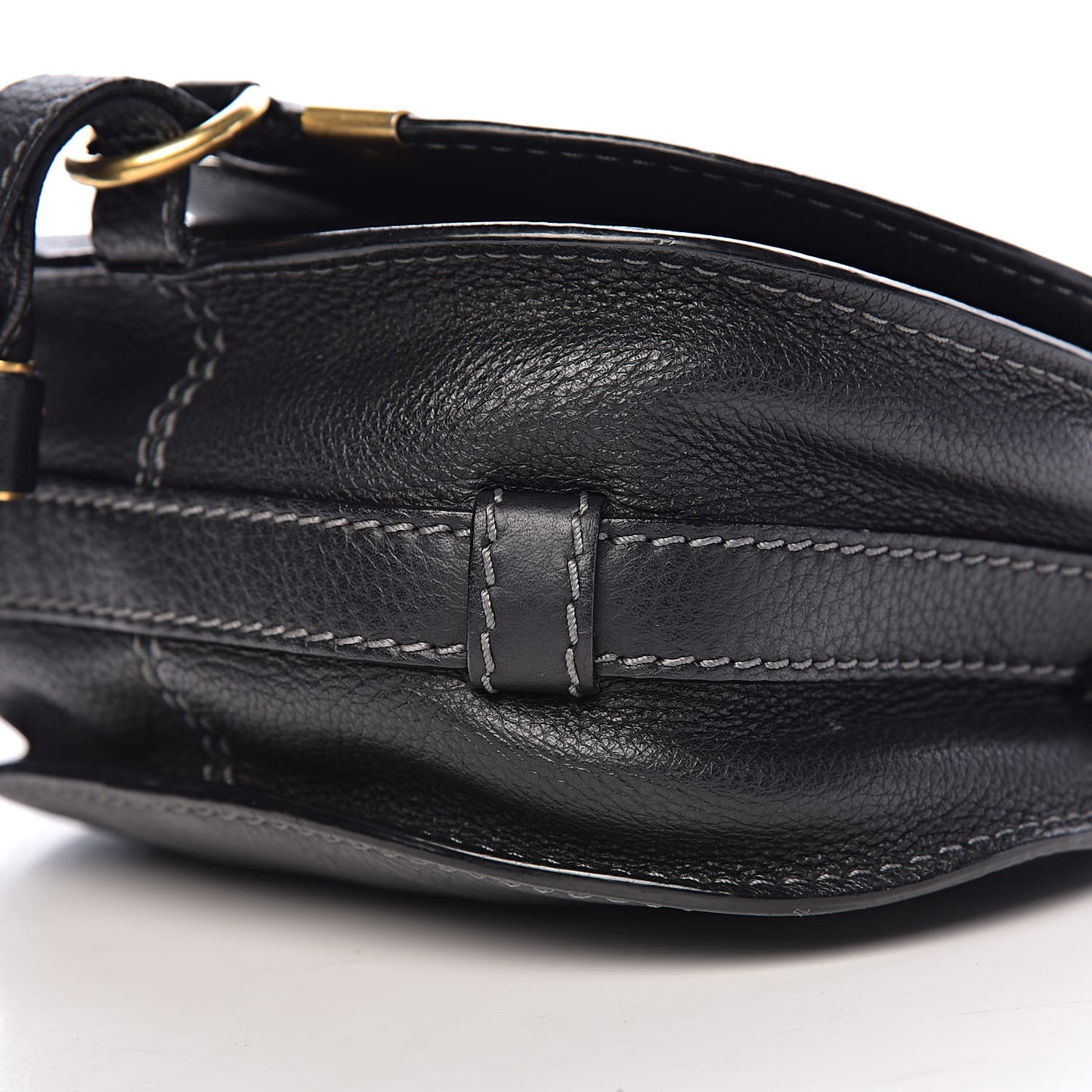 Calfskin Mini Marcie Round Crossbody Bag Black