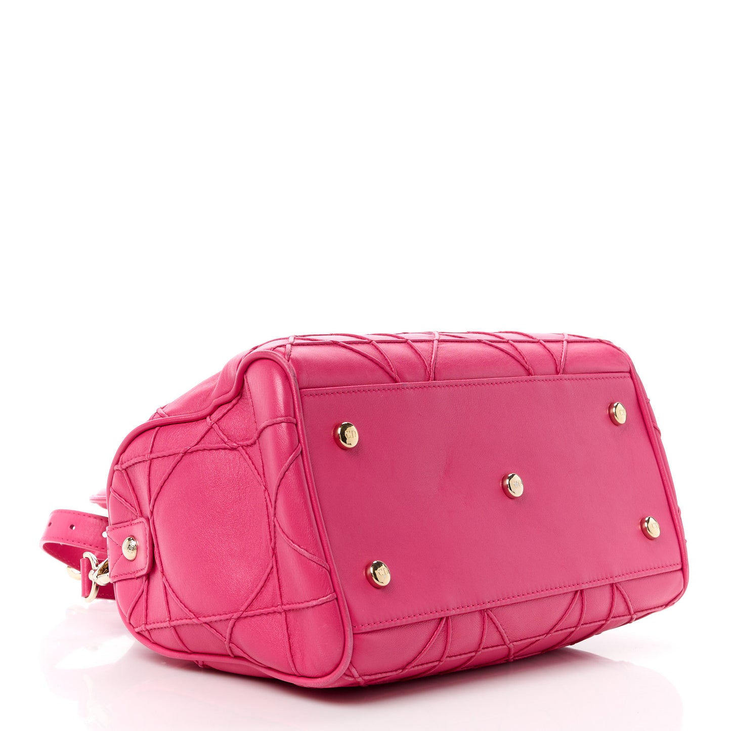 Lambskin Cannage Granville Polochon Fuchsia