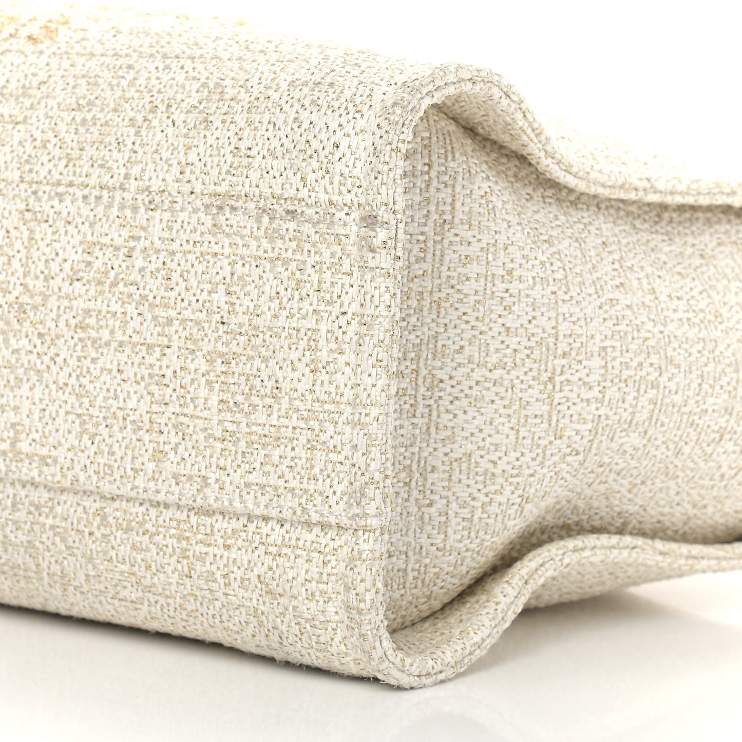 Lurex Boucle Small Deauville Tote Ivory