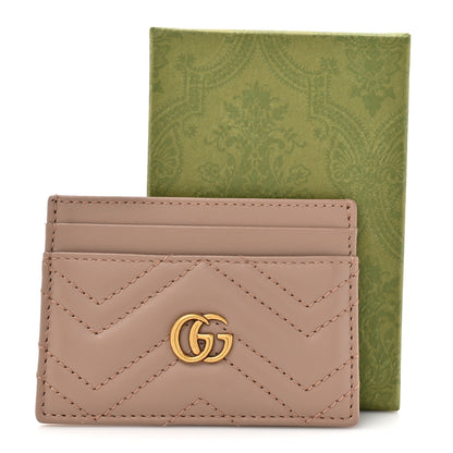 Gucci Calfskin Matelasse GG Marmont Card Holder Porcelain Rose 9 of 9