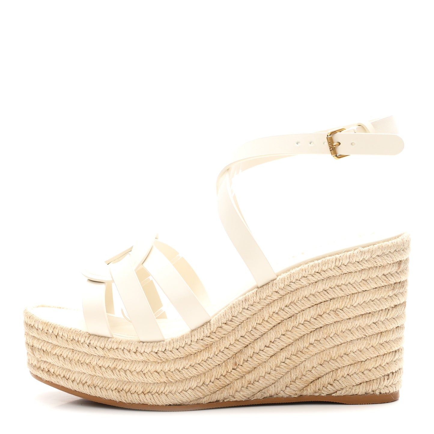 Calfskin D-Club Wedges Sandals 37.5 Off White