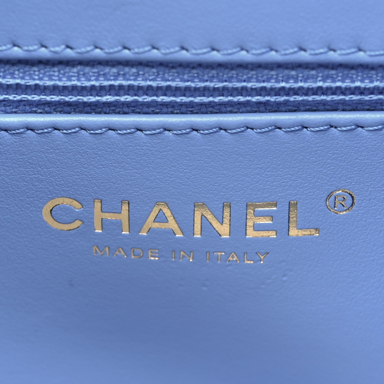 Chanel Shiny Aged Calfskin Quilted Nano Kelly Shopper Blue 6 of 9
